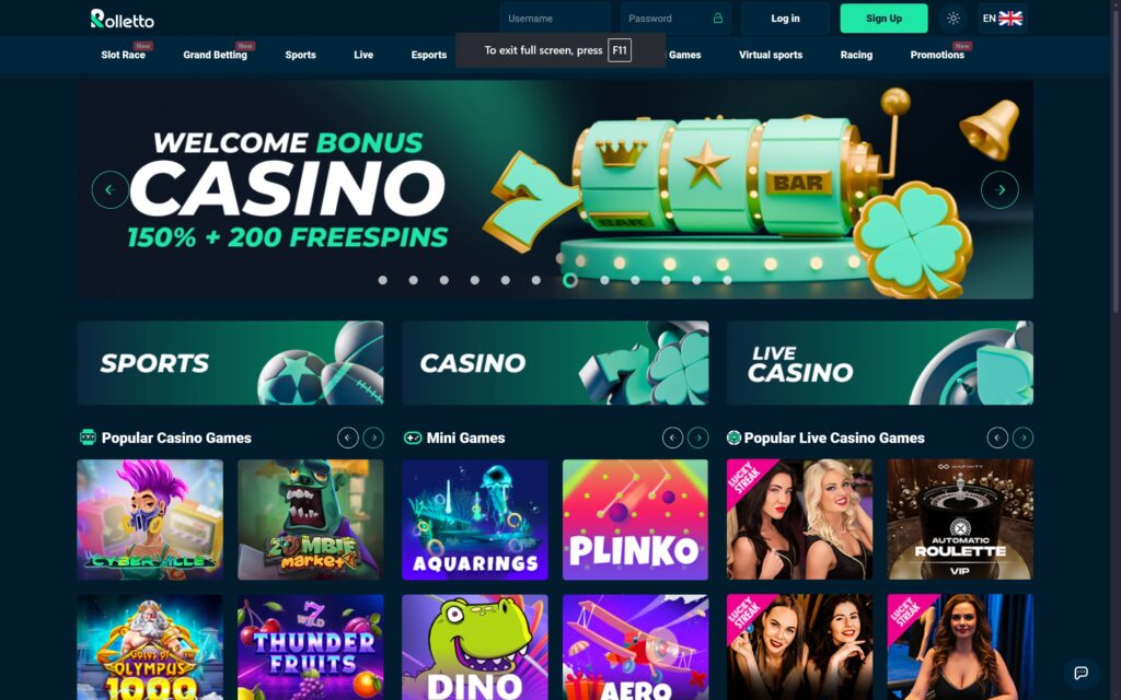 Rolletto Casino — Non GamStop UK